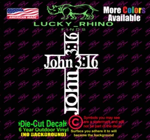 Johannes 3:16 Jesus Gott Glaube Christ Auto Fenster Vinyl Aufkleber Sticker - Bild 1 von 4