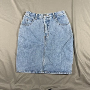 Guess Mini Skirt Womens Blue Denim Pencil Light Wash Flat Front 5-Pocket Sz 30 - Picture 1 of 11