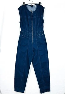 Universal Thread Blue Denim Sleeveless Jumpsuit Dark Wash Womens Size 4 - Picture 1 of 8