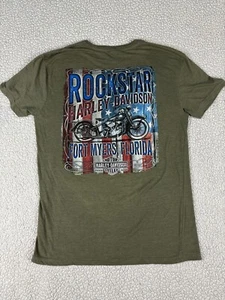 Harley Davidson Motorcycles Fort Myers Florida Rockstar T-Shirt Herren Medium Grün - Bild 1 von 8