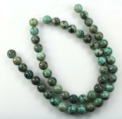 Cuentas de jaspe turquesa africano natural 8 mm hilo de 8"  Foto 1 de 2