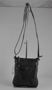 Nuevo Gris Cremallera Hebilla Tachuela Bandolera Mensajero Bolso Cartera Aproximadamente 8" B3 - Imagen 1 de 12
