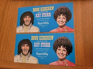 2 Doug Kershaw Kay Starr 1976 Harrah's Reno Promi Postkarten groß - Bild 1 von 3