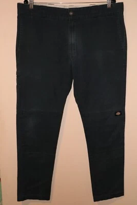 Calça de trabalho Dickies masculina 36 x 32 joelho duplo flexível skinny ajuste reto preta WP811 - Imagem 1 de 4