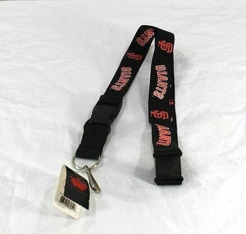 MLB San Francisco Giants Black  Lanyard Key Chain W/ Detachable Buckle Cover