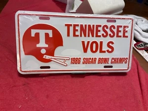 Tennessee 1986 Sugar Bowl Champs Volunteers Vols Football Metal Plate in Plastic - Picture 1 of 1