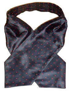 Vintage Silk Cravat Scarf Polka dot Menswear Dapper Mod Indie Goodwood Races - Picture 1 of 1