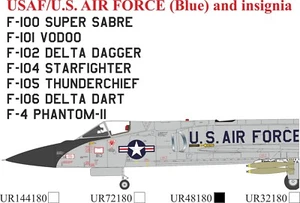UpRise Decals UR48180 - F-100/101/102/104/105/106&F-4 Phantom-II USAF insig 1/48 - Picture 1 of 6