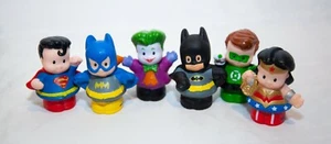Fisher Price Little People Super Heroes DC Comics Lot of 6 Super man, Batman - Picture 1 of 9