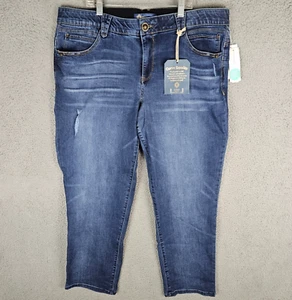 NEW Democracy Women's Plus 20W Ab Solution Straight Leg Jeans - Picture 1 of 12