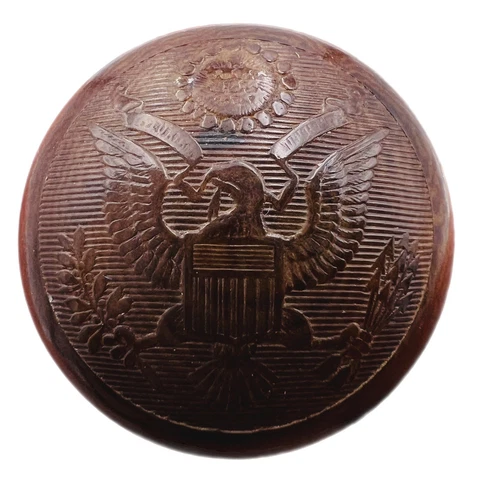 American USA Bakelite 1" Military Uniform Button Women's Army Corps WAC Eagle Cover