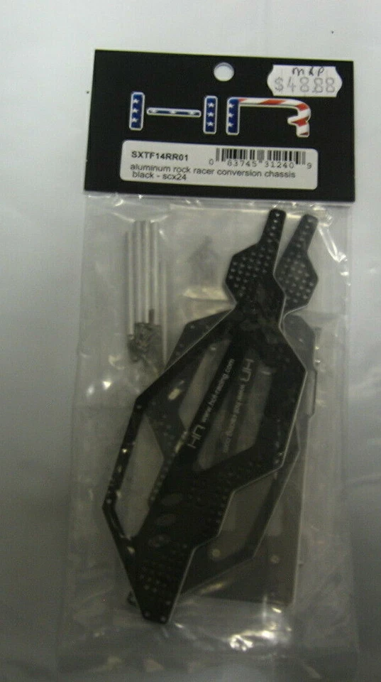 HOT RACING SXTF14RR01 ALUMINUM ROCK RACER CONVERSION CHASSIS BLACK SCX24 NEW NIP - Image 1 of 1