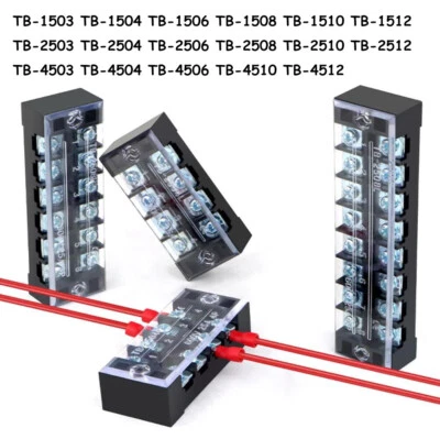 3-12Position Dual Row 600V 15/25/25A Screw Terminal Block Terminal Barrier Strip - Image 1 of 4
