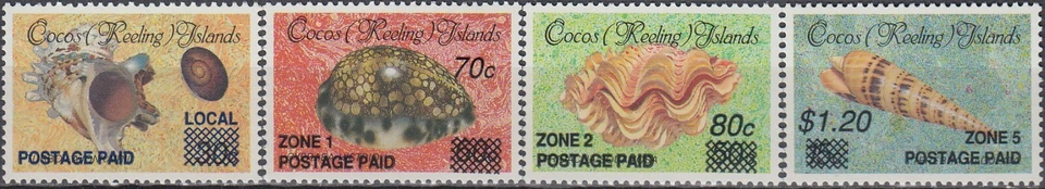 Cocos Defins 海洋生物邮资 付费 O/P 1991 年全新邮票 - 90 欧元 — 第 1/1 张图片