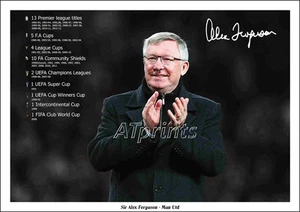 ALEX FERGUSON SIGNED PHOTO POSTER PRINT SQUAD MAN UTD MANCHESTER UNITED 2016 - Picture 1 of 1