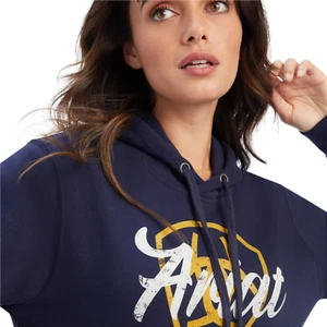 Ariat® Ladies R.E.A.L Shield Logo Navy Pullover Hoodie 10041679 - Picture 1 of 4