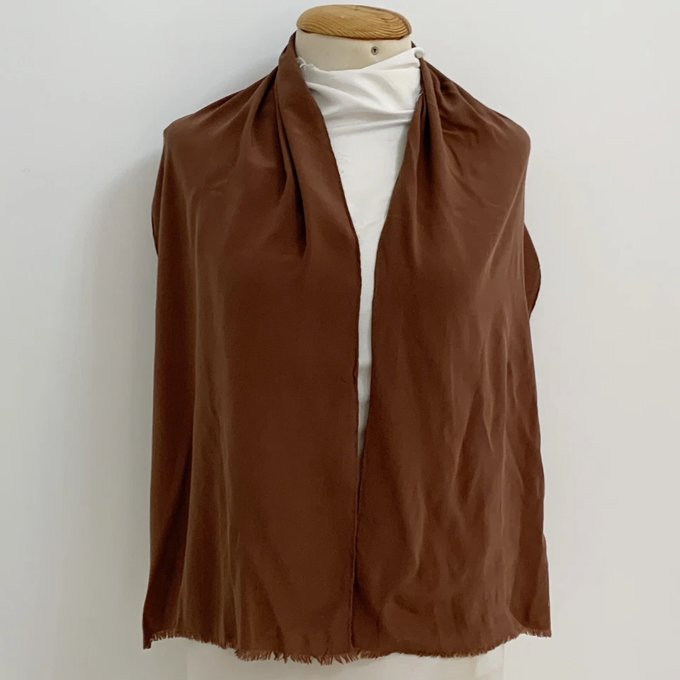 GUCCI LOGO BROWN RECTANGLE silk scarf  58/14 in MADE IN ITALY #a21 - Image 1 of 1