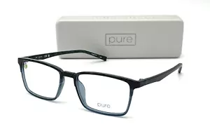 PURE P2014 460 Black with Transparent Blue / Demo Lenses 54mm Eyeglasses - Picture 1 of 4