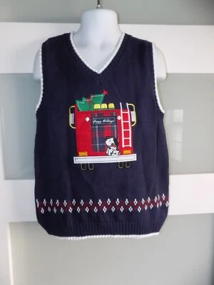 Chaleco Suéter IZOD Azul Navidad Feliz Fiesta Talla 5T Niño Nuevo sin Etiquetas Foto 1 de 3