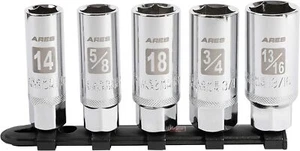 ARES 11007-5 Stück hohe Sichtbarkeit 3/8 Zoll Antrieb Sae & metrisch Zündkerzensteckschlüssel - Bild 1 von 8