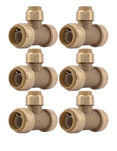 Shark Bite U412LF 3/4" x 3/4" x 1/2" Reducing Tees 6 Pack New Plumbing Pex - Picture 1 of 5