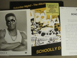 SCHOOLLY D SATURDAY NIGHT! THE ALBUM LP OG '87 JIVE PROMO RAP + PRESS KIT MINT- - Imagen 1 de 12