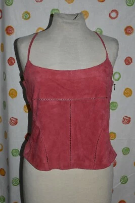 CARLISLE 女士 10 玫瑰 BEGONIA 绒面革性感 SPAGHETTI TOP 全新带标签 $525 — 第 1/4 张图片