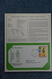 1975 Tributes to America's Bicentennial Souvenir Card - Mauritania - Picture 1 of 1