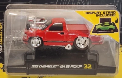 MUSCLE MACHINES 1:64 1993 CHEVY 454 SS RED PICK TRUCK W/ BLOWER & BED COVER NEW! - Image 1 of 3