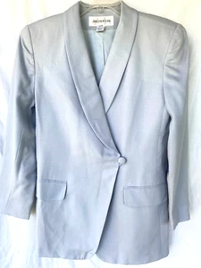 VTG 90's..JONES NEW YOURK..PASTEL BLUE..LONG..ONE BUTTON..BLAZER..USA..8 - Picture 1 of 3