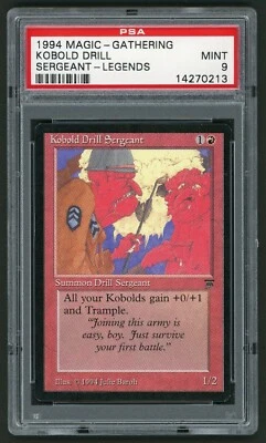 1994 MTG Magic the Gathering Card Legends Kolbold Drill PSA 9 - Image 1 of 2