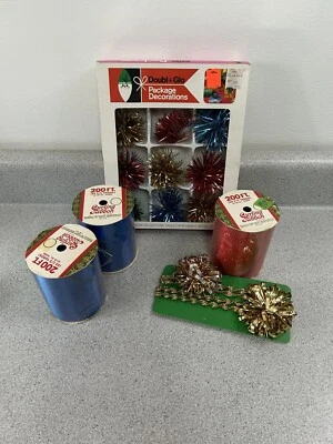 LOTE De Colección Cinta Rizadora y Lazos de Oropel Vacaciones de Navidad Foto 1 de 4