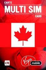 Virgin mobile, Canada, New, SIM card. NANO, MICRO or STD size. For Canada.