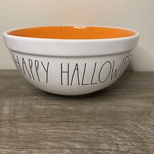 Rae Dunn Happy Halloween Bowl White With Orange Inside Medium Size Treat Bowl