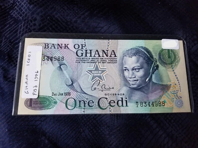 Ghana 1 Cedi 1976 Uncirculated - Serial #M2 8344988 - Image 1 of 2