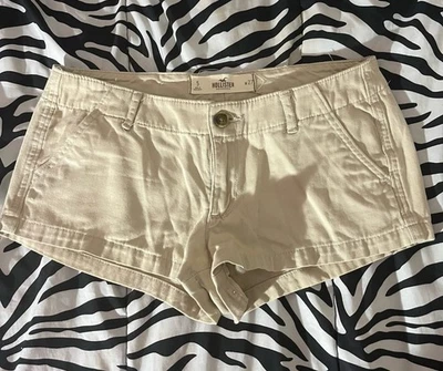 Hollister Micro 短裤棕褐色帆布低腰女式 5/27W — 第 1/4 张图片