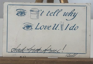 Antique Rebus Postcard I Can't Tell Why I Love U Posted 1905 Undivided Back - Picture 1 of 14