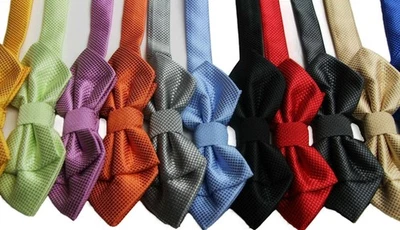 Mens Diamond Bow Tie Pretied Adjustable Wedding Formal Black White Grey Gold Red - image 1 of 3