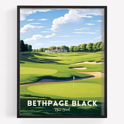 Bethpage Black Golf Poster – Course Wall Art, Aesthetic Home Office Decor - Image 1 of 4