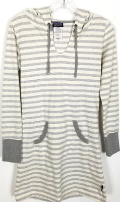 Vestido para mujer Patagonia Ahnya tejido talla XS mezcla de algodón orgánico con capucha a rayas Foto 1 de 4