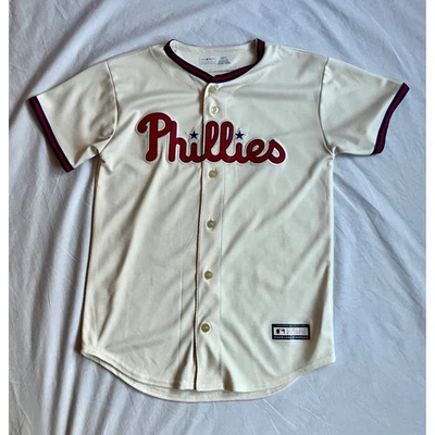 Youth M Philadelphia Phillies Cream Baseball Jersey Size L 14 - Image 1 of 4
