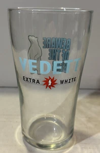 1 DUVEL MOORGAT BREWERY VEDETT PILSENER "BEWARE OF THE BEAR" PINT BEER GLASS - Picture 1 of 16