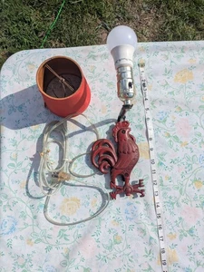 Lámpara colgante vintage de hierro fundido de gallo rojo - Imagen 1 de 6