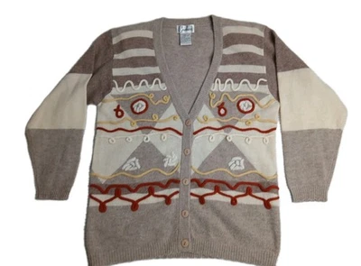 Cárdigan suéter Carducci vintage de lana/angora para mujer talla M Foto 1 de 4