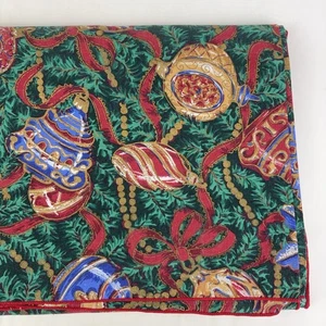 Vintage Christmas Ornament & Holly Rectangular Tablecloth - Picture 1 of 5