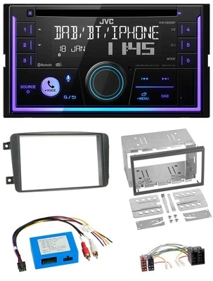 JVC MP3 USB 2DIN DAB Bluetooth CD Autoradio für Mercedes C 00-04 W203 Installati - Bild 1 von 4
