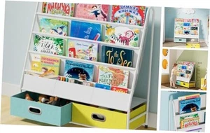 Kids Bookshelf - 4 Tier Small Bookcase for Kids Room, Metal Nursery Book - Picture 1 of 7