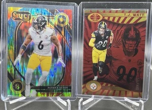 2024 Steelers (2) Card # Lot: Select Queen Tie Dye /25 & Illusions Watt Red /175 - Picture 1 of 7