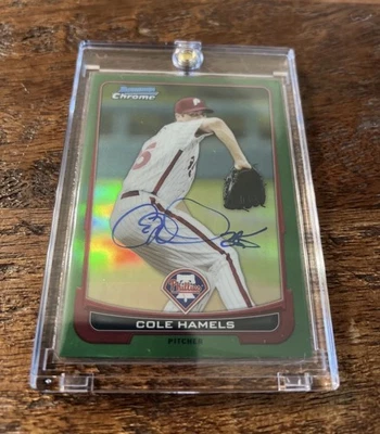 Cartão Bowman Chrome assinado por Cole Hamels PSA DNA certificado de autenticidade Phillies autografado - Imagem 1 de 4