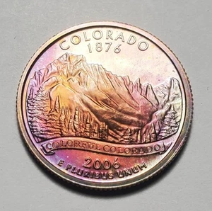 TONED 2006 S COLORADO STATE WASHINGTON QUARTER CLAD PROOF UNC #P2714 - Picture 1 of 2